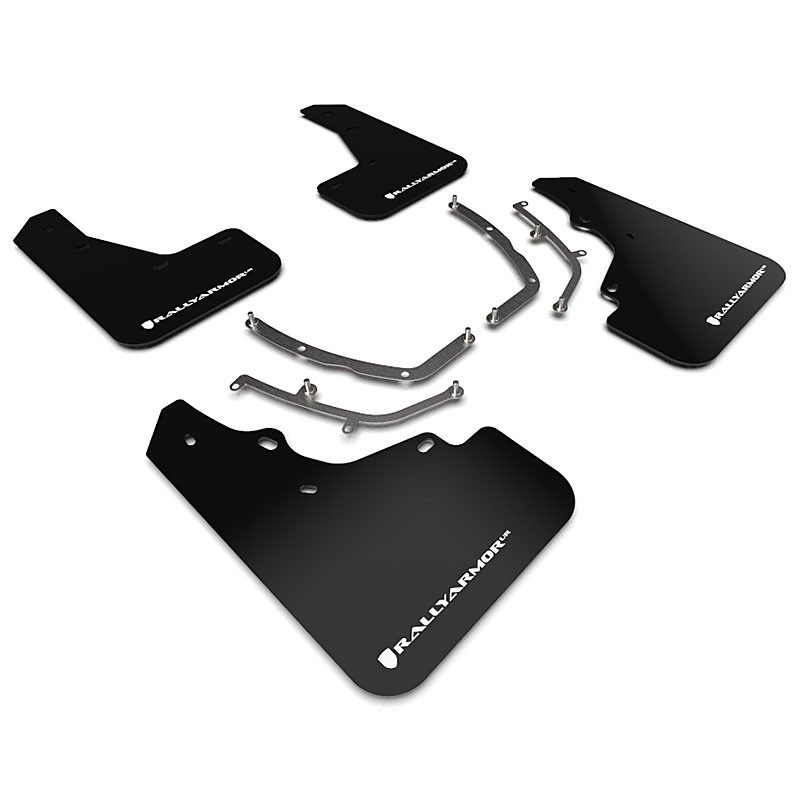 RallyArmor | Black UR Mud Flap White Logo - Mazda3 Hatch 2019-2024