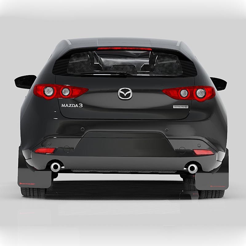 RallyArmor | Black UR Mud Flap Red Logo - Mazda3 Hatch 2019-2024