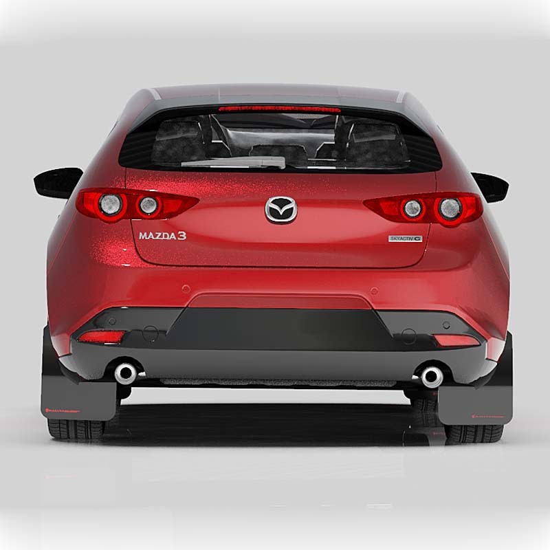 RallyArmor | Black UR Mud Flap Red Logo - Mazda3 Hatch 2019-2024