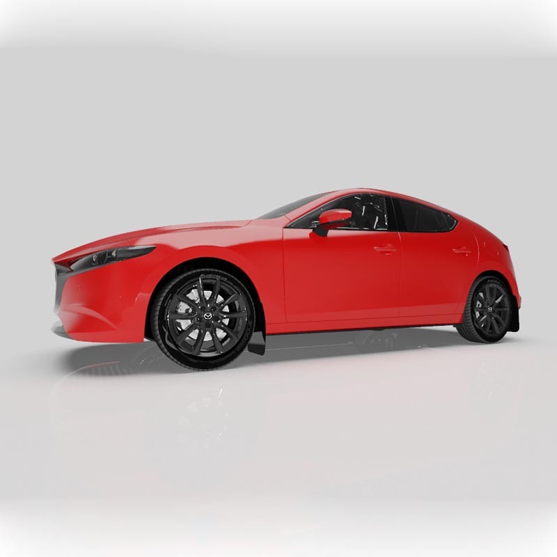 RallyArmor | Black UR Mud Flap Red Logo - Mazda3 Hatch 2019-2024