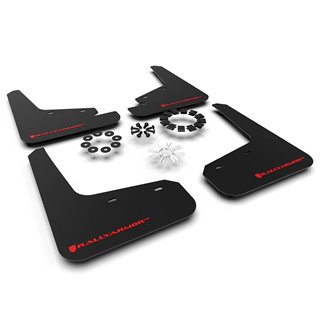 RallyArmor | Black UR Mud Flap Red Logo - Tesla Model Y 2020-2024