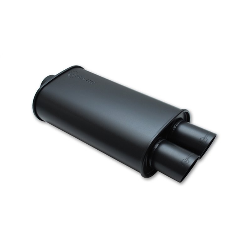 Vibrant Performance | STREETPOWER Flat Black Oval Muffler with Dual Tips
