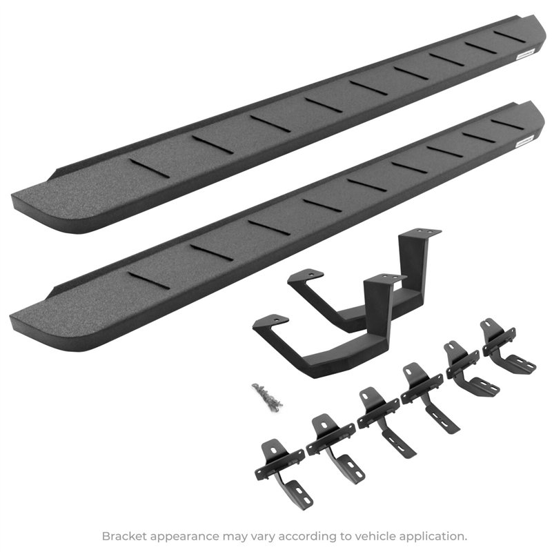 Go Rhino | RB10 Running Boards w Mounting Brackets, 1 Pair Drop Steps Kit - Bedliner Coat - F-250 / F-350 2017-2025