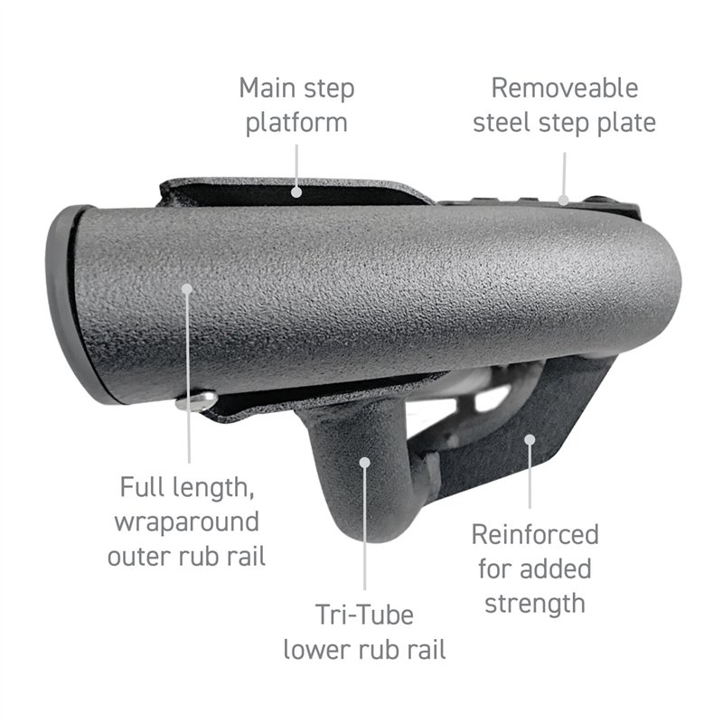 Go Rhino | Dominator Xtreme DT Side Steps with Rocker Panel Mounting Bracket Kit-Double Cab - Tacoma 2.4T 2024-2025