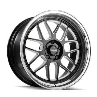 RIDLER | 611 20x10.0 ET0 - Gloss Black Milled With Diamond Cut Lip