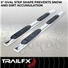 TrailFX | 5 Inch Oval Straight Pol Stainless Steel Rocker Panel Mount - F-250 / F-350 2000-2016