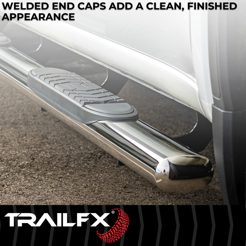 TrailFX | 5 Inch Oval Straight Pol Stainless Steel Rocker Panel Mount - F-250 / F-350 2000-2016