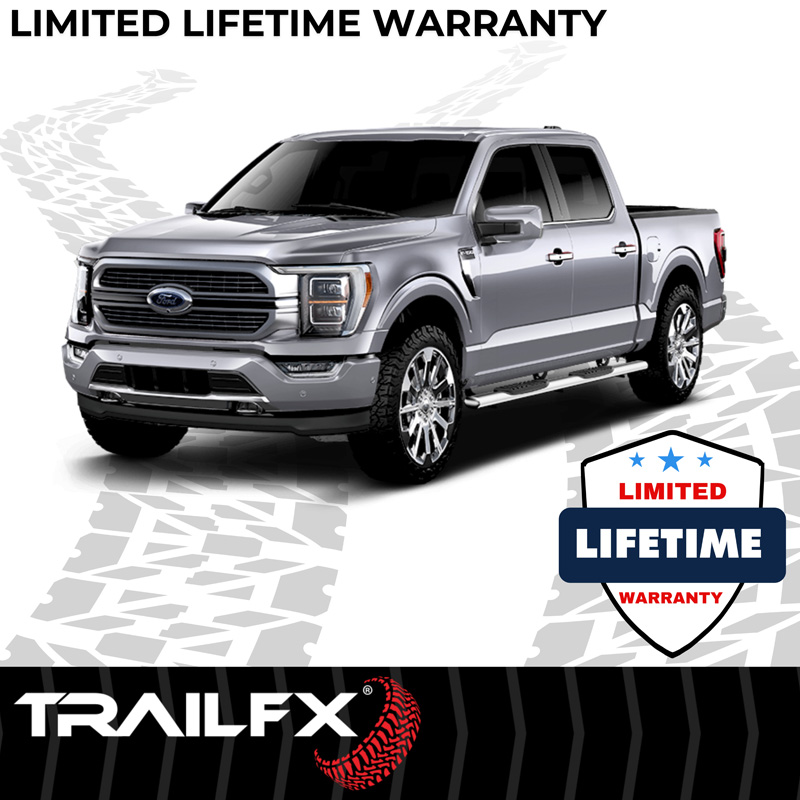 TrailFX | 5 Inch Oval Straight Pol Stainless Steel Rocker Panel Mount - F-250 / F-350 2000-2016