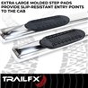 TrailFX | With Step Pads 6 In Oval Straight Pol Stainless Steel With Welded End Caps Rocke - Ram 1500 2019-2025