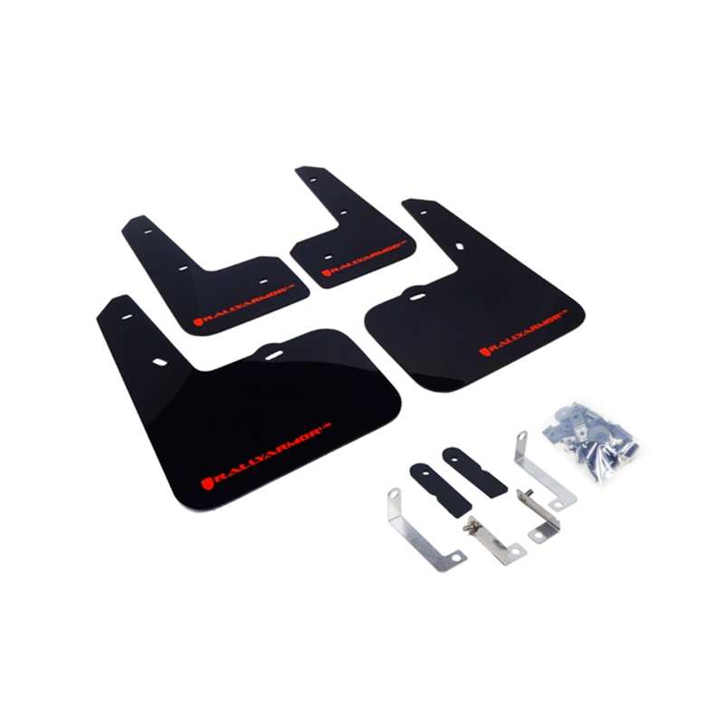 RallyArmor | Mud flap Red logo - Veloster 12-18
