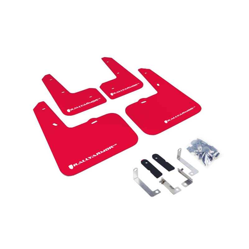 RallyArmor | RED Mud flap White logo - Veloster 12-18