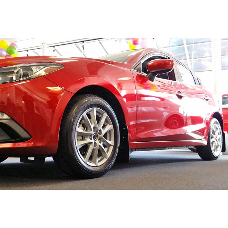 RallyArmor | Red Mud flap White logo - Mazda3 2014-2018