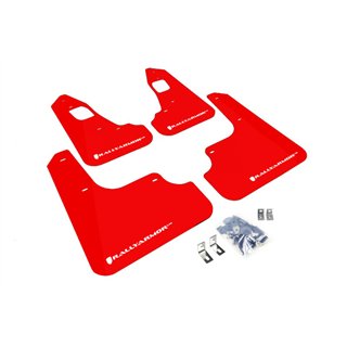 RallyArmor | Red UR Mud flap White logo - EVO X 2008-2015
