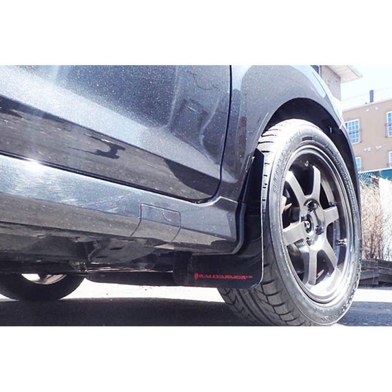 RallyArmor | Red Mud Flaps White Logo - Fiesta ST 2014-2019