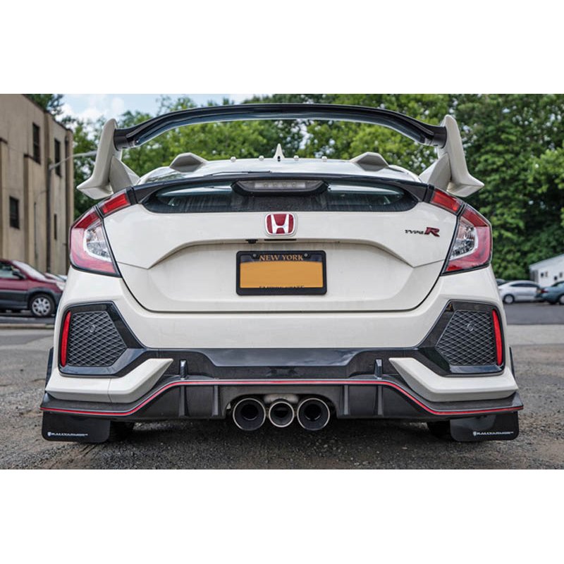 RallyArmor | Red Mud Flaps Black Logo - Civic Type R 2017-2021