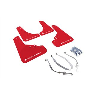 Rallyarmor | Red Mud flap White Logo - Fiat 500 / Abarth 2012-2018