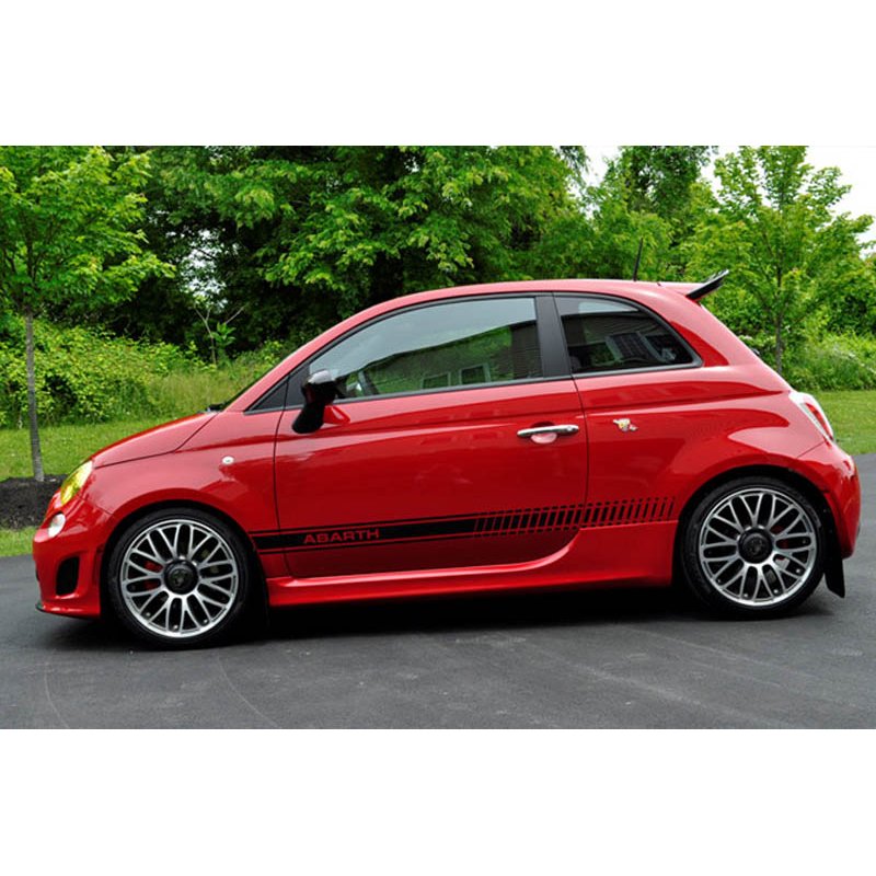 Rallyarmor | Red Mud flap White Logo - Fiat 500 / Abarth 2012-2018