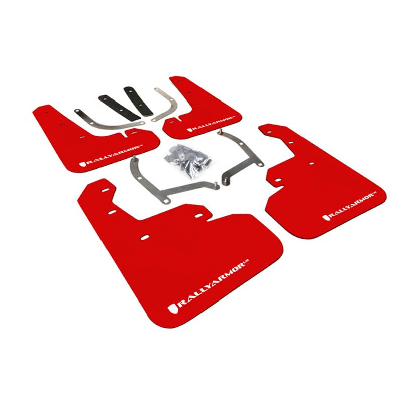 RallyArmor | Red Mud Flaps White logo - Impreza 4D/5D 2017-2023