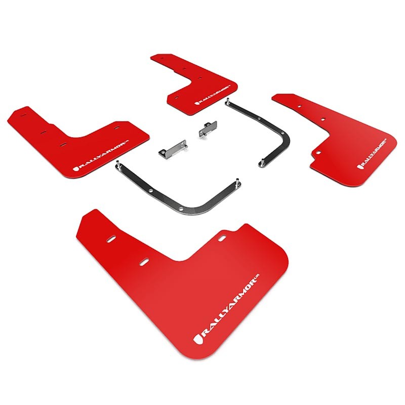 RallyArmor | Red UR Mud Flap White Logo - Veloster 2019-2021
