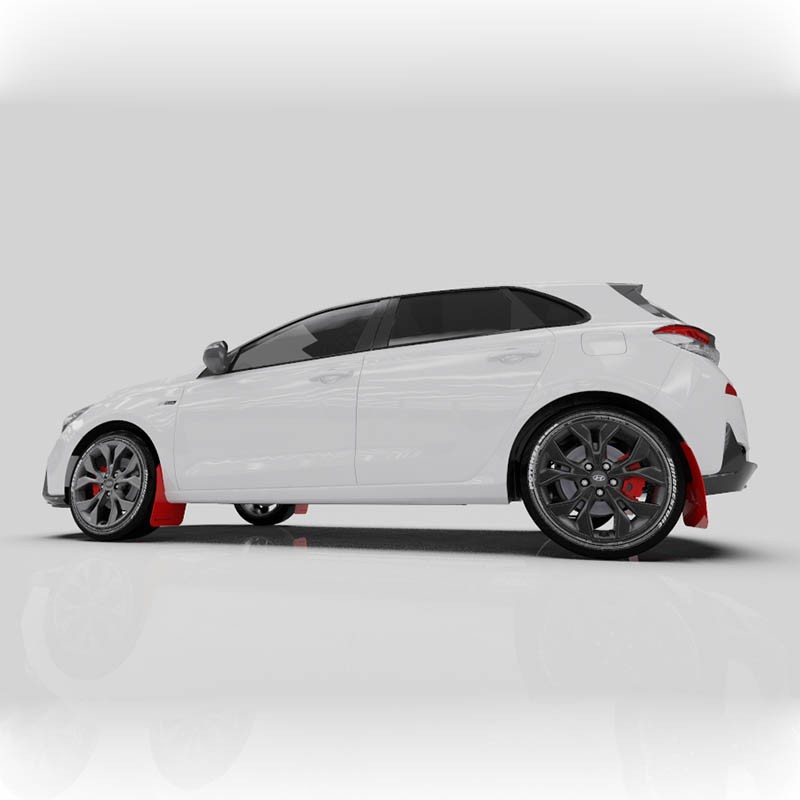 RallyArmor | Black UR Mud Flap Grey Logo - Elantra GT N-Line 2019-2020