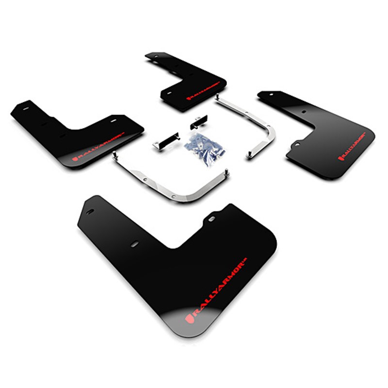RallyArmor | Black UR Mud Flap Red Logo - Elantra GT N-Line 2019-2020