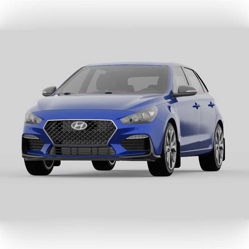 RallyArmor | Black UR Mud Flap Red Logo - Elantra GT N-Line 2019-2020