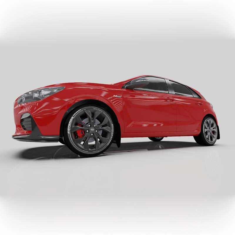 RallyArmor | Black UR Mud Flap Red Logo - Elantra GT N-Line 2019-2020