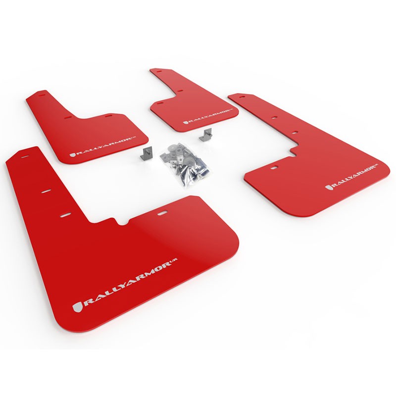 RallyArmor | Red UR Mud Flap White Logo - Outback 2020-2025