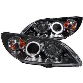 ANZO | Projector Headlights w/ Halo Black- MAZDA 3 04-08 - 3 2.0L / 2.3L 2004-2008