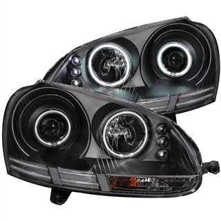 ANZO | Projector Headlights w/ Halo Black (SMD LED) - GTI / Jetta / Rabbit 2006-2009