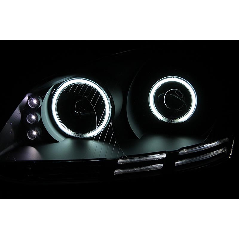 ANZO | Projector Headlights w/ Halo Black (SMD LED) - GTI / Jetta / Rabbit 2006-2009