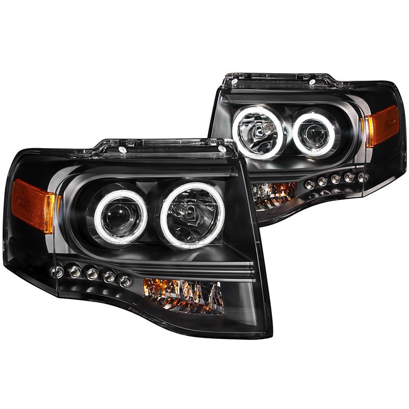 ANZO | Projector Headlights w/ Halo Black - Expedition 5.4L 2007-2014