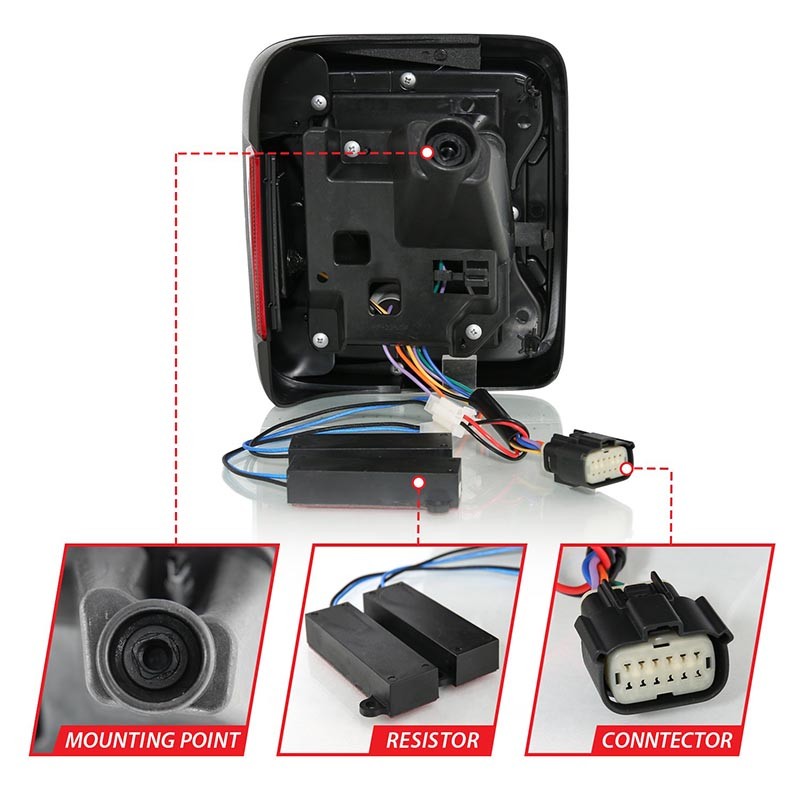 ANZO | LED Taillights Red / Clear - Wrangler (JL) 2018-2023