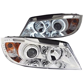 ANZO | Projector Headlights w/ Halo w/ LED Bar Chrome (SMD LED) - BMW SERIES 3