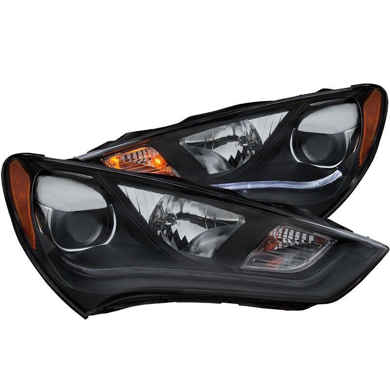 ANZO | Projector Headlights w/ Plank Style Black (HID Compatible) HYUNDAI GENESIS - Genesis Coupe 2.0T / 3.8L 2013-2016