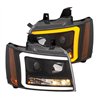 ANZO | Projector Headlights w/ Plank Style Switchback Black w/ Amber - Avalanche / Tahoe 2007-2014