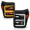 ANZO | Projector Headlights w/ Plank Style Switchback Black w/ Amber - F-250 / F-350 2011-2016