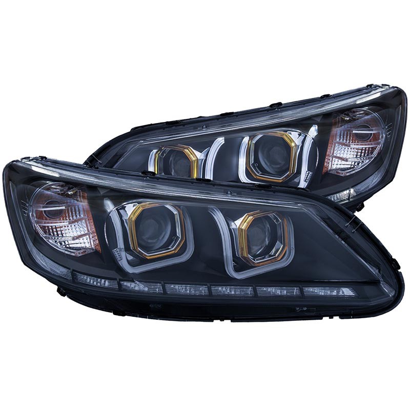 ANZO | Projector Headlights w/ U-Bar Noir - Accord 2.0L / 2.4L / 3.5L 2013-2015