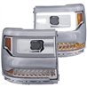 ANZO | Projector Headlights w/ Plank Style Chrome w/ Amber (HID TYPE) (WITHOUT HID KIT) - Silverado 1500 4.3L / 5.3L / 6.2L 2016