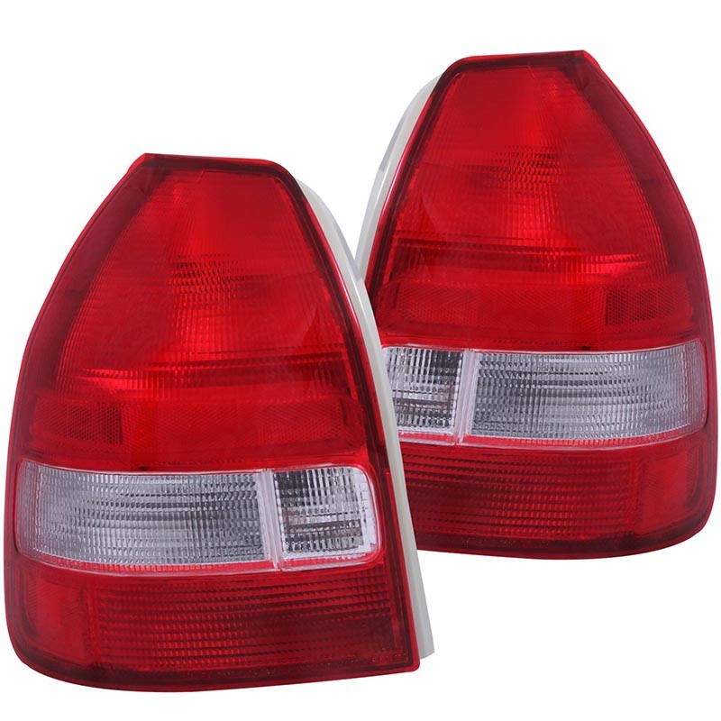 ANZO | Taillights Red/Clear - Civic CX / DX 1.6L 1996-2000