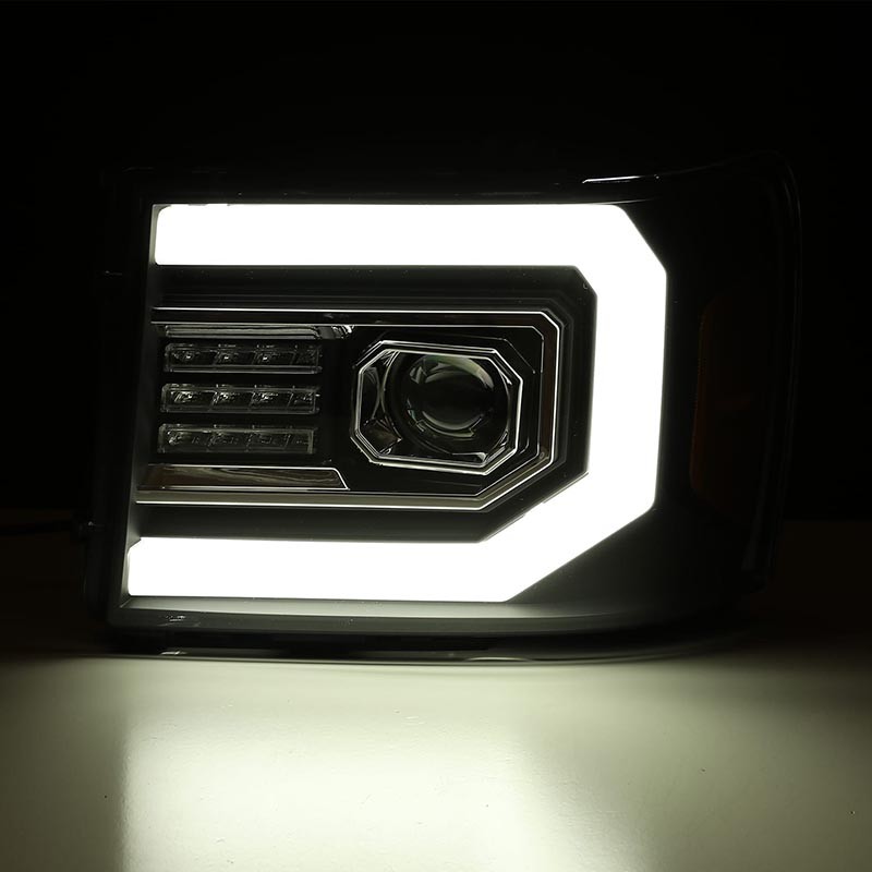 AlphaRex | PRO-Series Halogen Projector Headlights - Sierra 1500 / 2500 HD / 3500 HD 2007-2014
