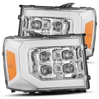 AlphaRex | NOVA-Series Full LED Quad 3D Projector Headlights - Sierra 1500 / 2500 HD / 3500 HD 2007-2013