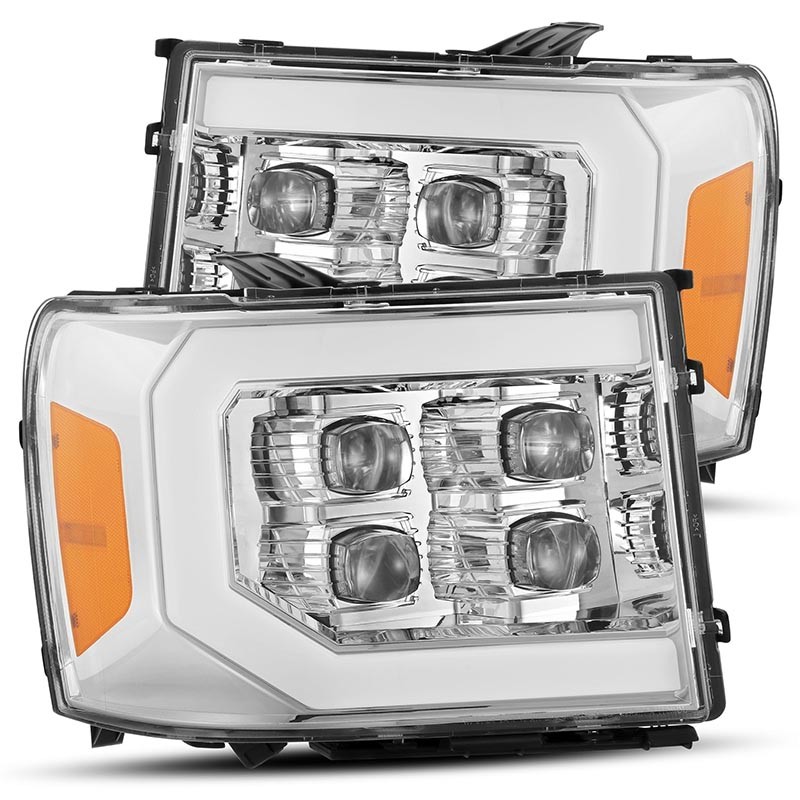 AlphaRex | NOVA-Series Full LED Quad 3D Projector Headlights - Sierra 1500 / 2500 HD / 3500 HD 2007-2013