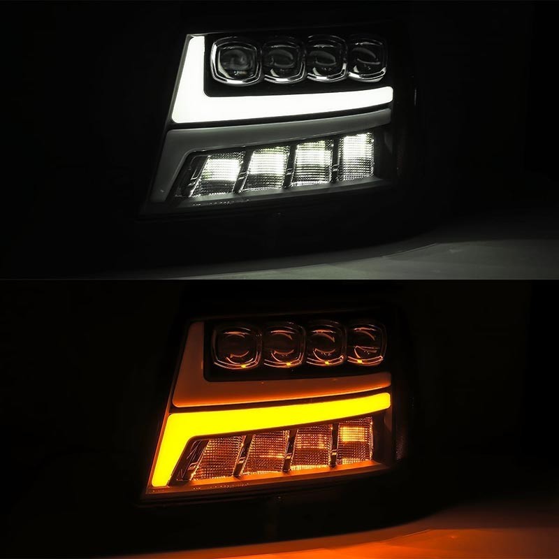 AlphaRex | NOVA-Series Full LED Quad 3D Projector Headlights - Avalanche / Suburban 1500 / Tahoe 2007-2014