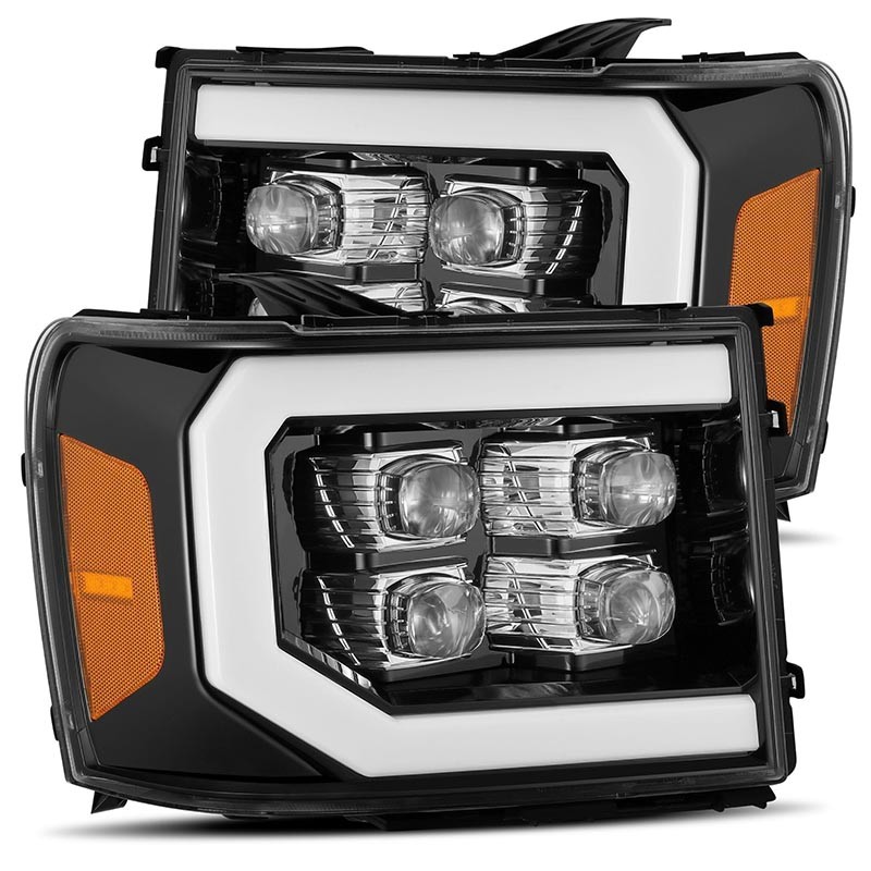 AlphaRex | NOVA-Series Full LED Quad 3D Projector Headlights - Sierra 1500 / 2500 HD / 3500 HD 2007-2013