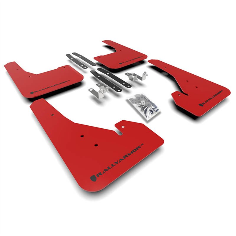 RallyArmor | Red Mud Flaps Black Logo - Corolla Hatchback 2019-2025