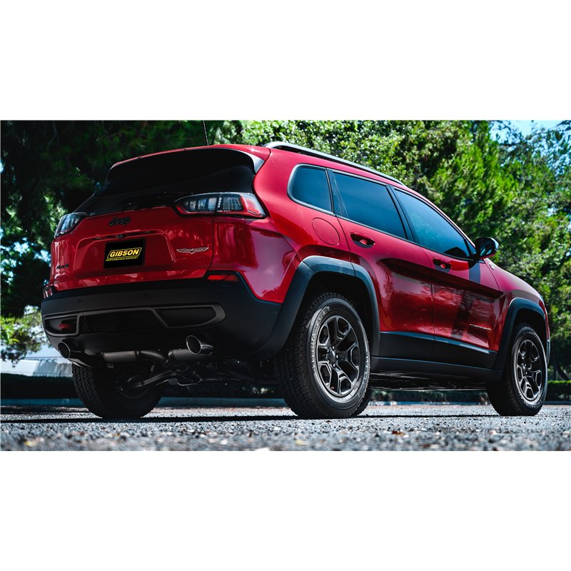 Gibson | Cat-Back Dual Split Exhaust System, Stainless - Cherokee Trailhawk / Trailhawk Elite 2.0T / 3.2L 2019-2021
