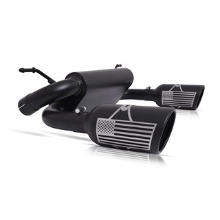 Gibson | Patriot Series Cat-Back Dual Split Exhaust System, Black Ceramic - Wrangler (JK) 3.6L / 3.8L 2007-2017