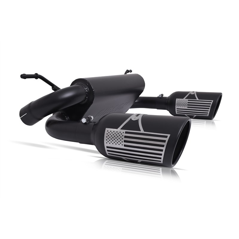 Gibson | Patriot Series Cat-Back Dual Split Exhaust System, Black Ceramic - Wrangler (JK) 3.6L / 3.8L 2007-2017