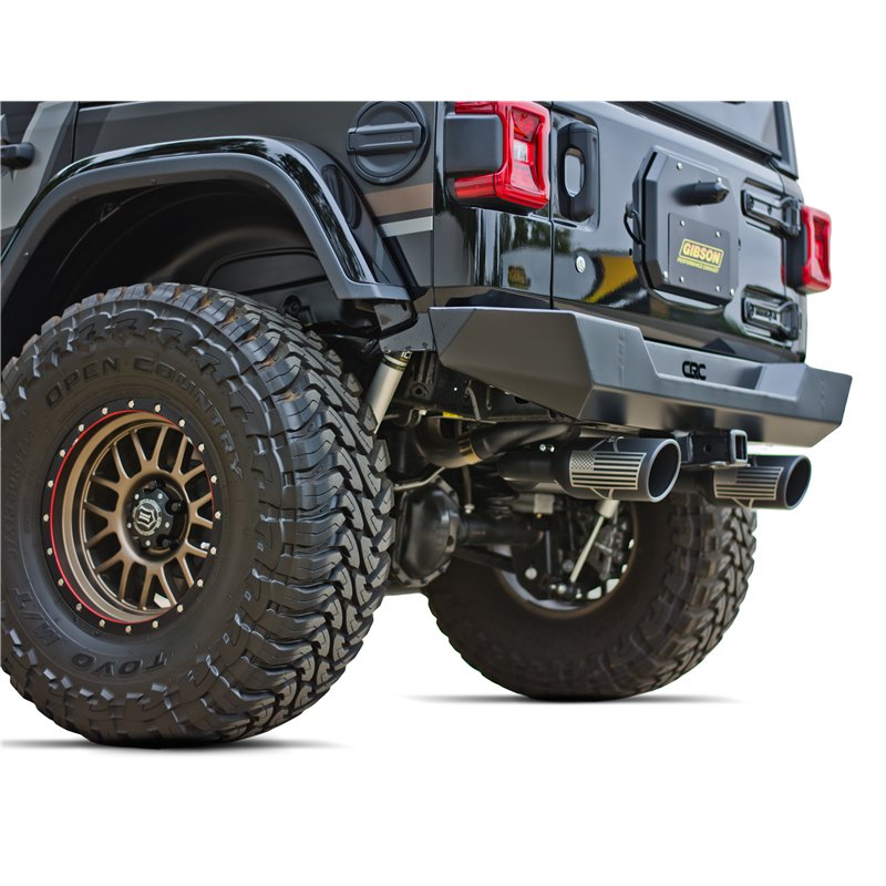 Gibson | Patriot Series Cat-Back Dual Split Exhaust System, Black Ceramic - Wrangler (JK) 3.6L / 3.8L 2007-2017